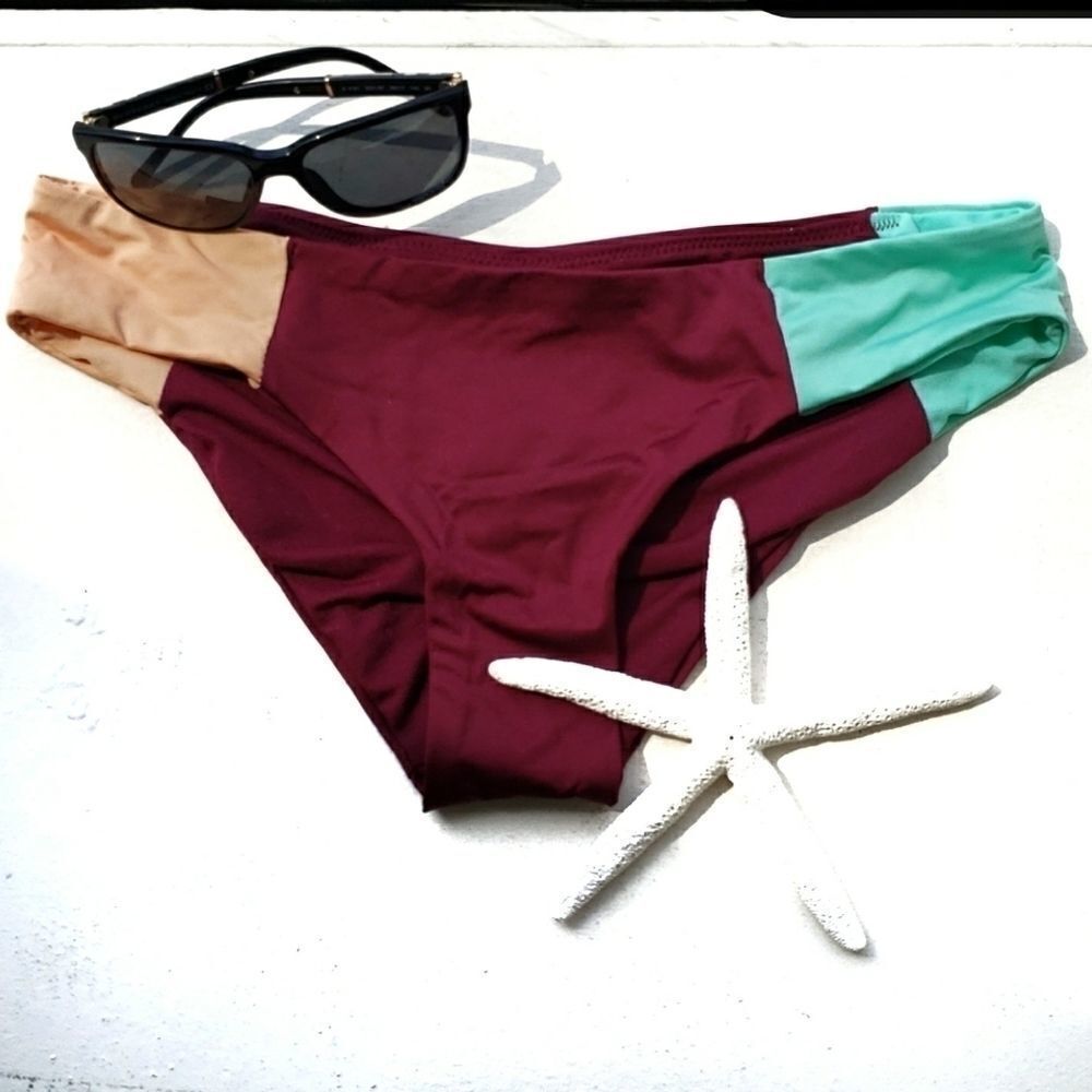 Mossimo Colorblock Bikini Bottom S Red NWT